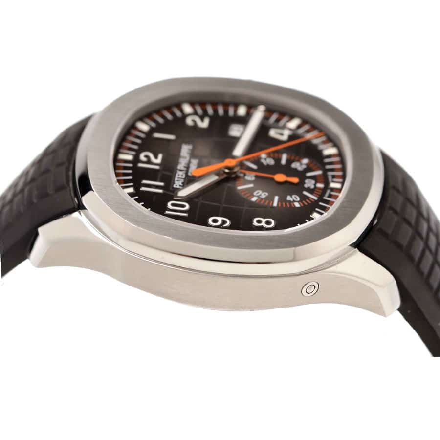 patek philippe aquanaut chronograph black dial ss 5968a 001 re