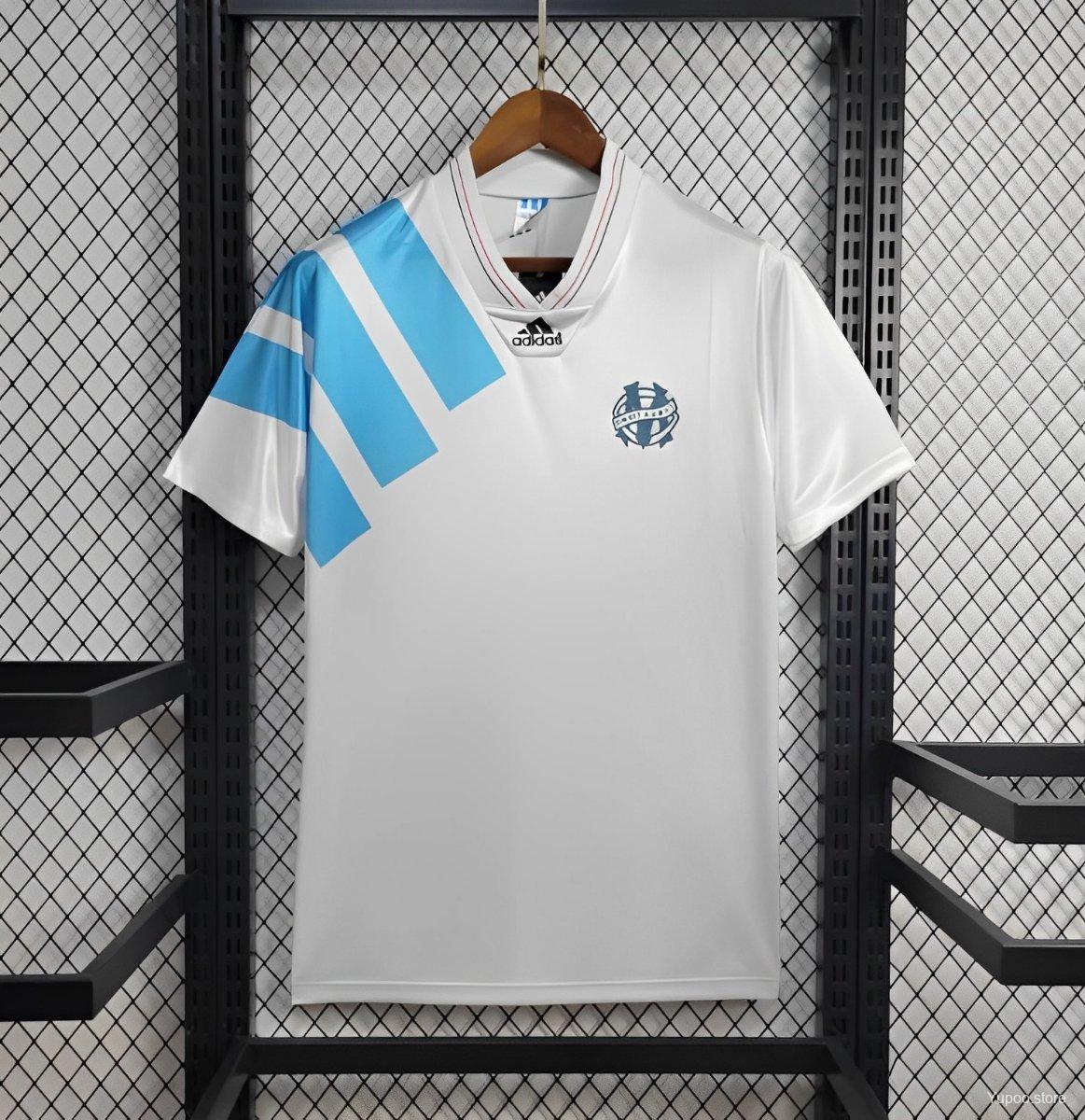 ManixJersey.com | Retro Marseille 1992-93 European Home Jersey -Customize Name, Number and Patch | Worldwide Shipping