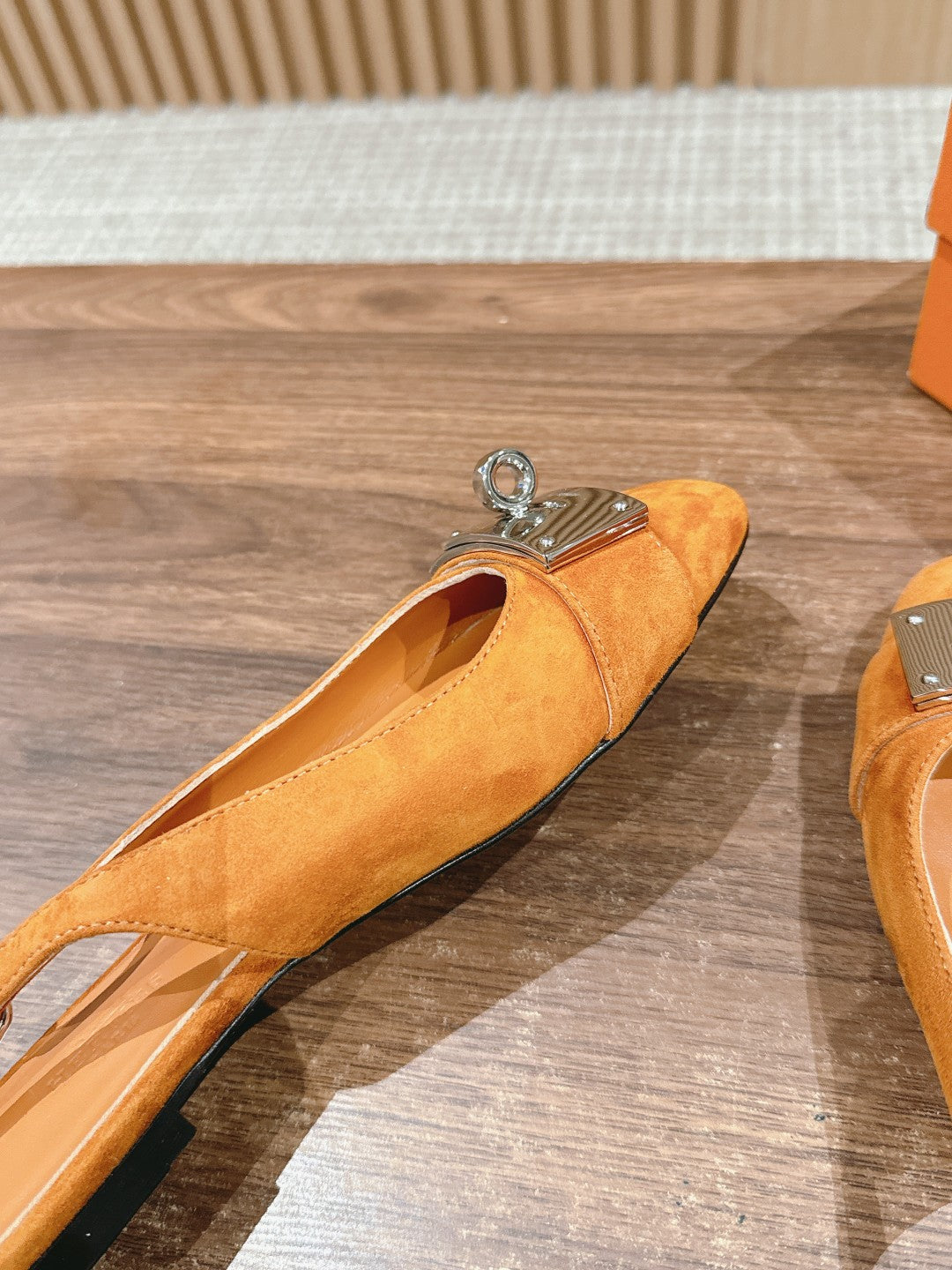 Innocente Slingback Suede Goatskin Orange、mysite、Cacoeks