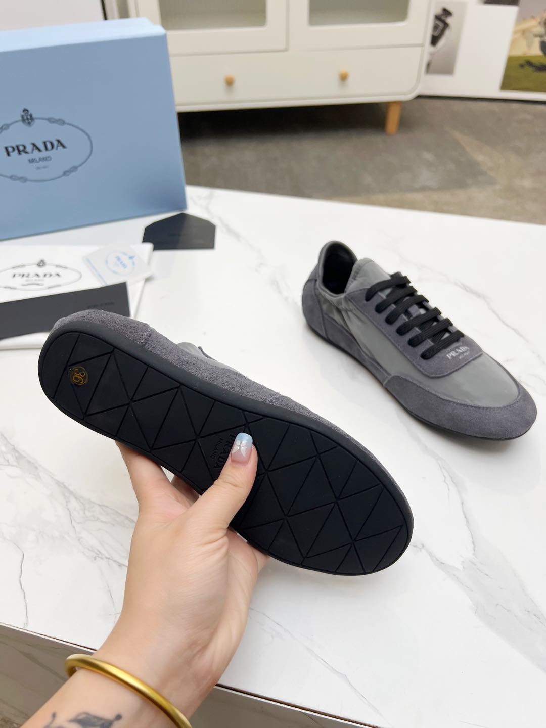 COLLAPSE SNEAKERS IN GRAY SUEDE AND NYLON、mysite、Cacoeks