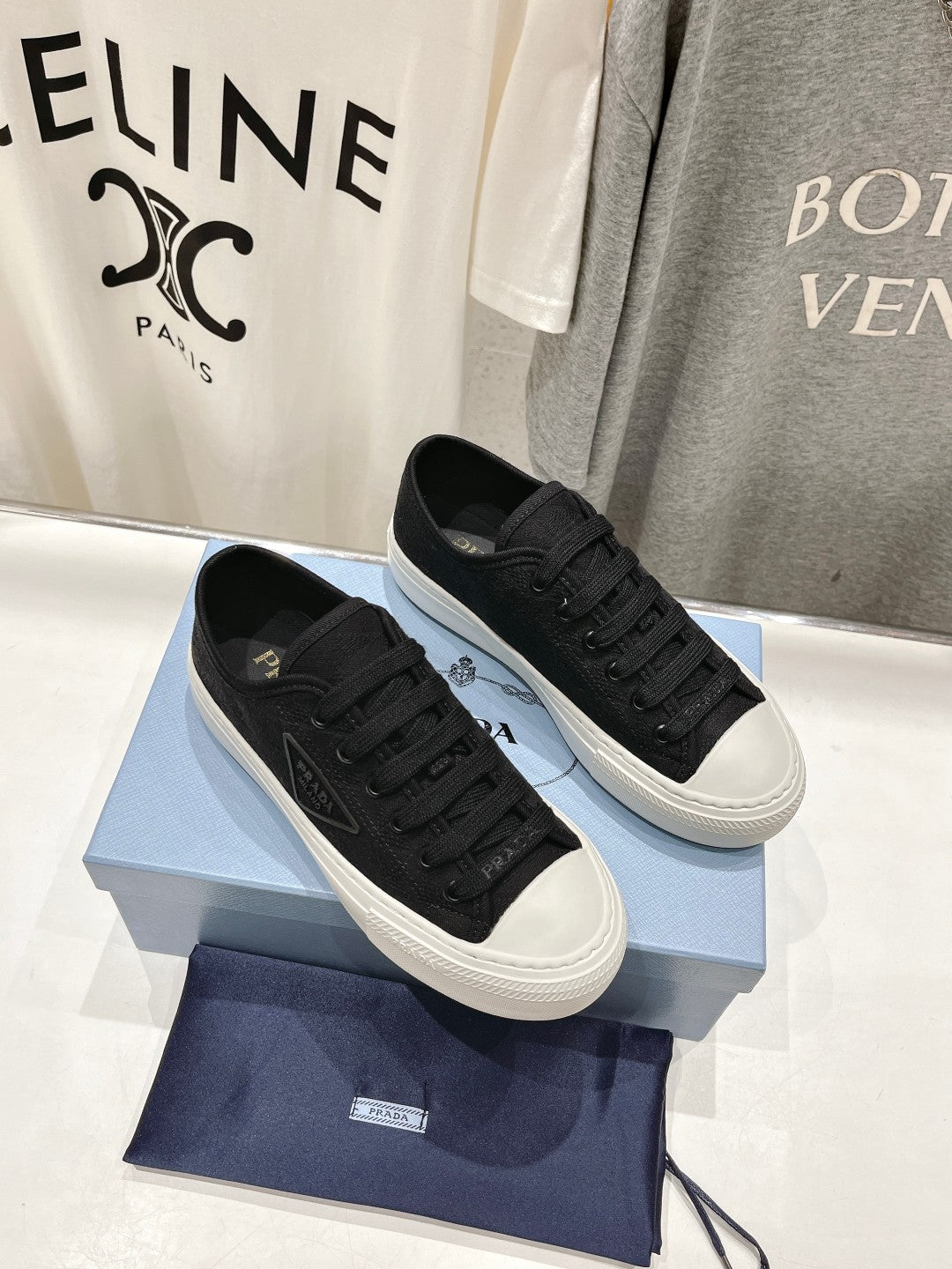 PRA PRINTED COTTON SNEAKERS BLACK AND WHITE CANVAS、mysite、Cacoeks