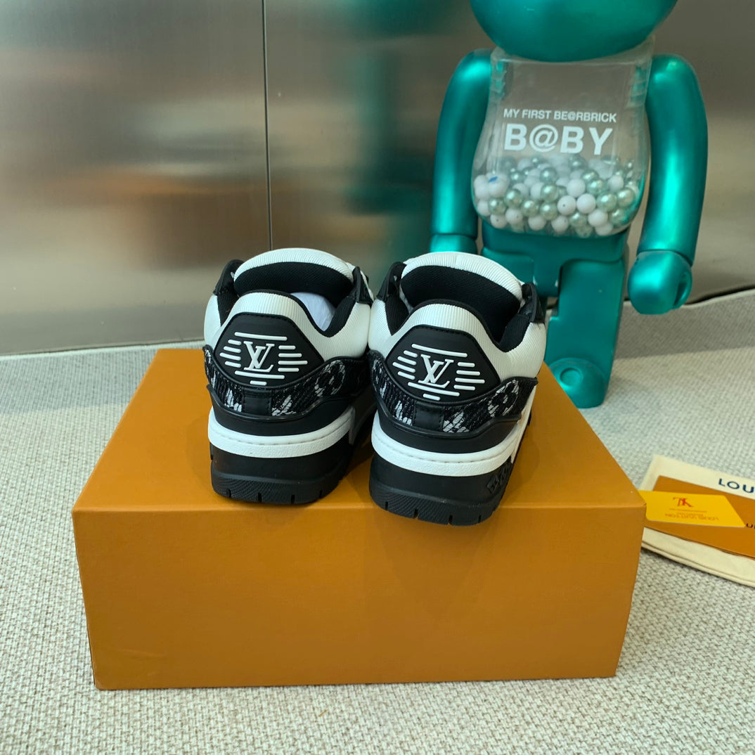 LV TRAINER MAXI SNEAKER IN WHITE MIX BLACK CALFSKIN、mysite、Cacoeks