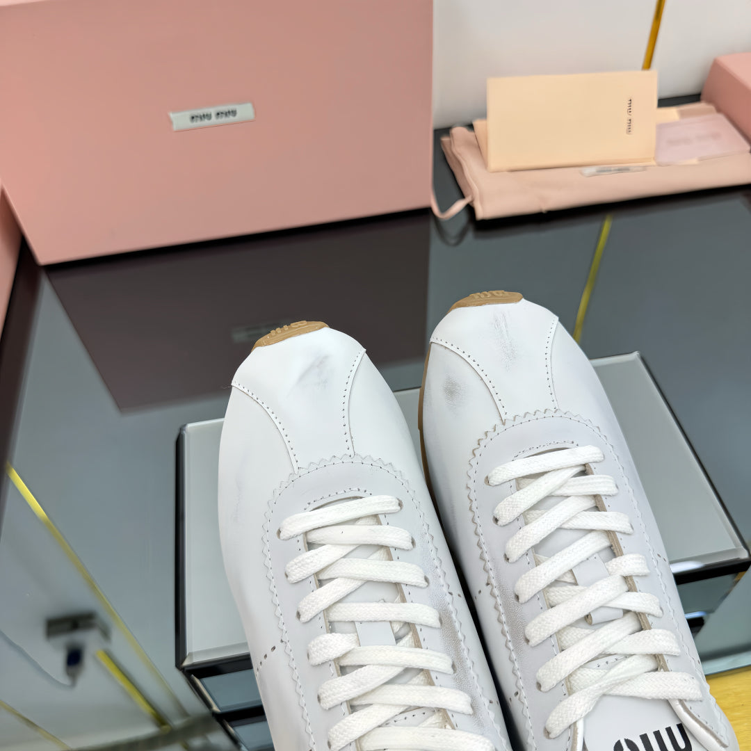 PLUME NAPPA SNEAKERS IN WHITE CALFSKIN、mysite、Cacoeks