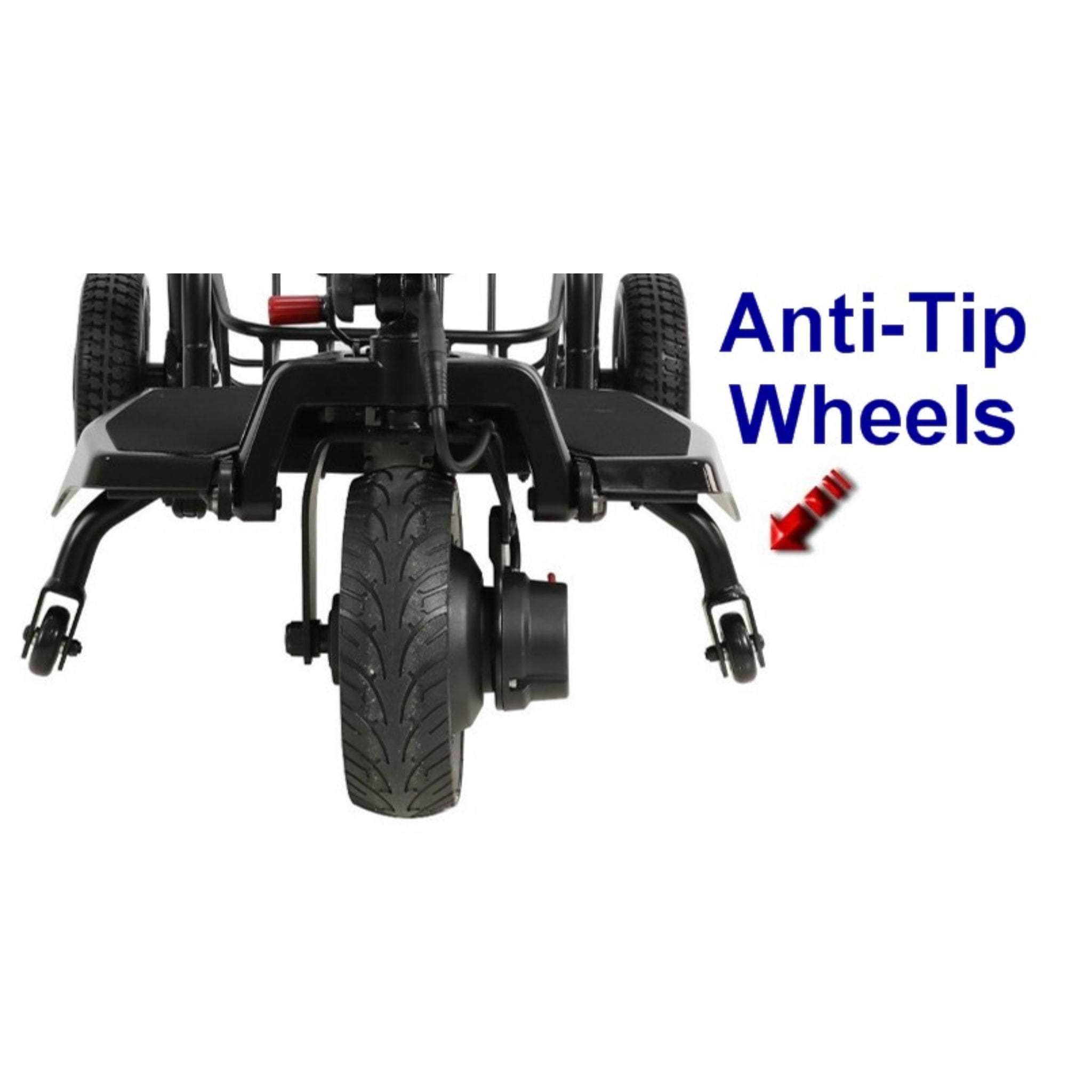 Anti-Tip Wheels On Super Light Flight Mobility Scooter