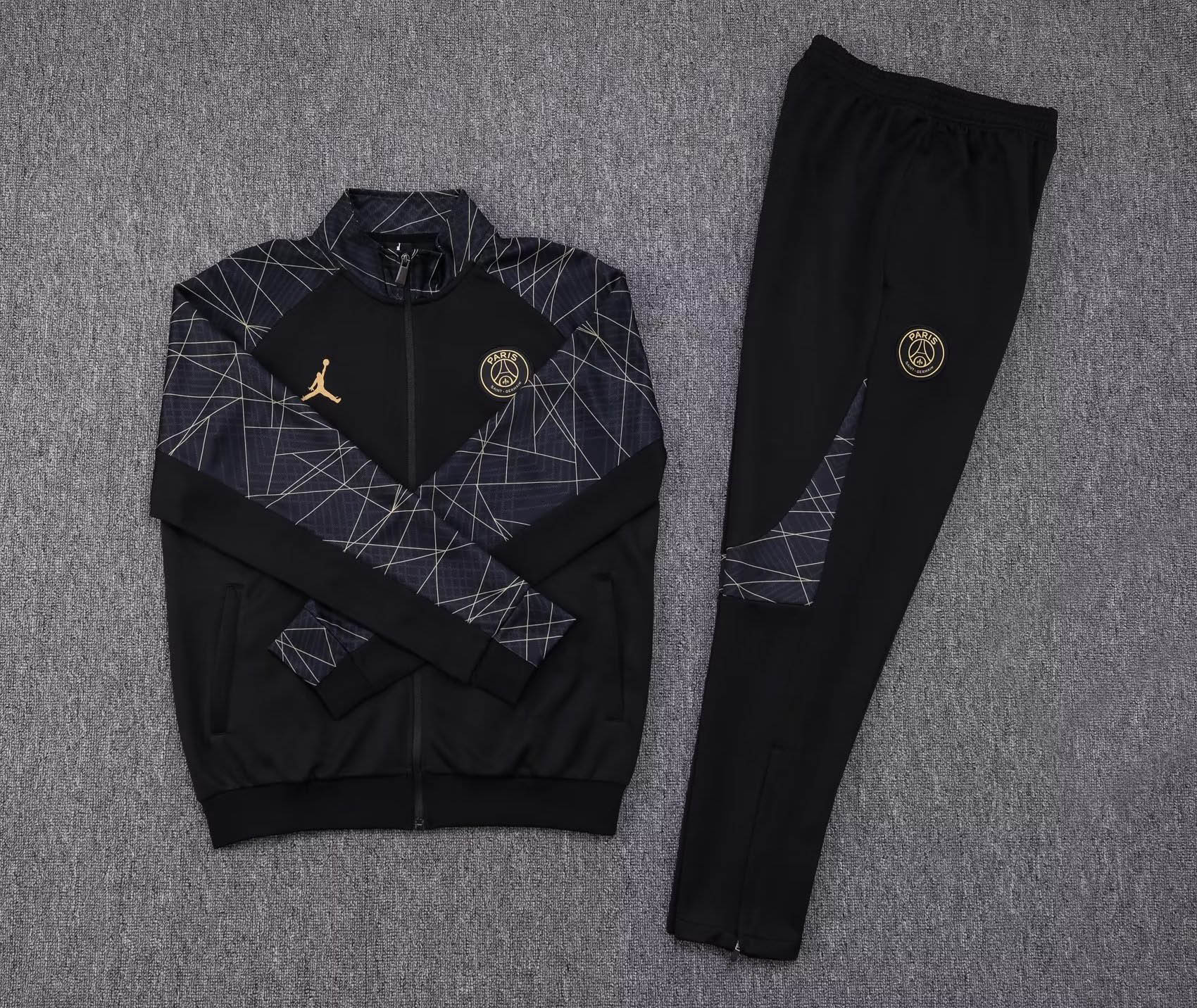 2023/2024 Psg Paris Saint-Germain Long Zipped Jacket Black Set:football jersey mysite: unitedjerseyfootball 邓江浪:football