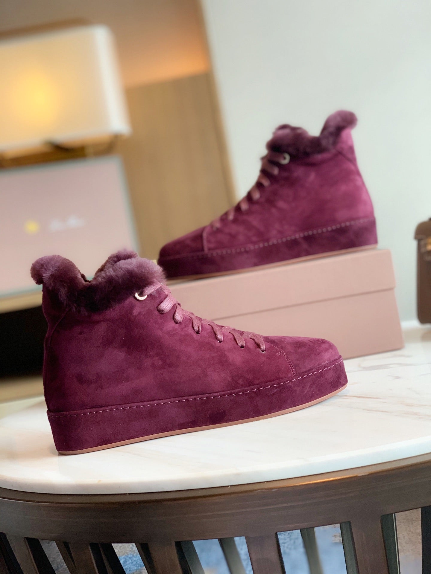 LP WINTER NUAGES HIGH SNEAKERS MULBERRY LAMBSKIN、mysite、Cacoeks