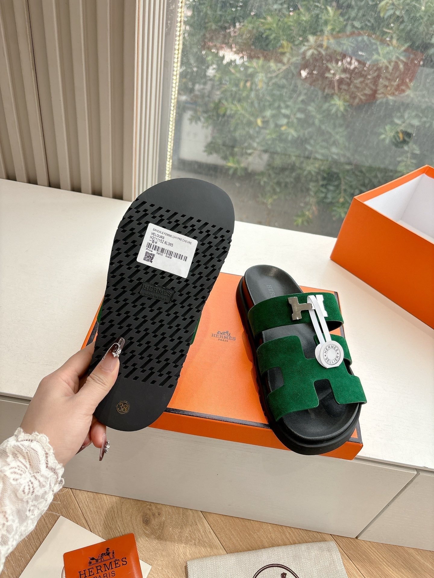 CHYPRE SANDAL IN PINE GREEN SUEDE、mysite、Cacoeks