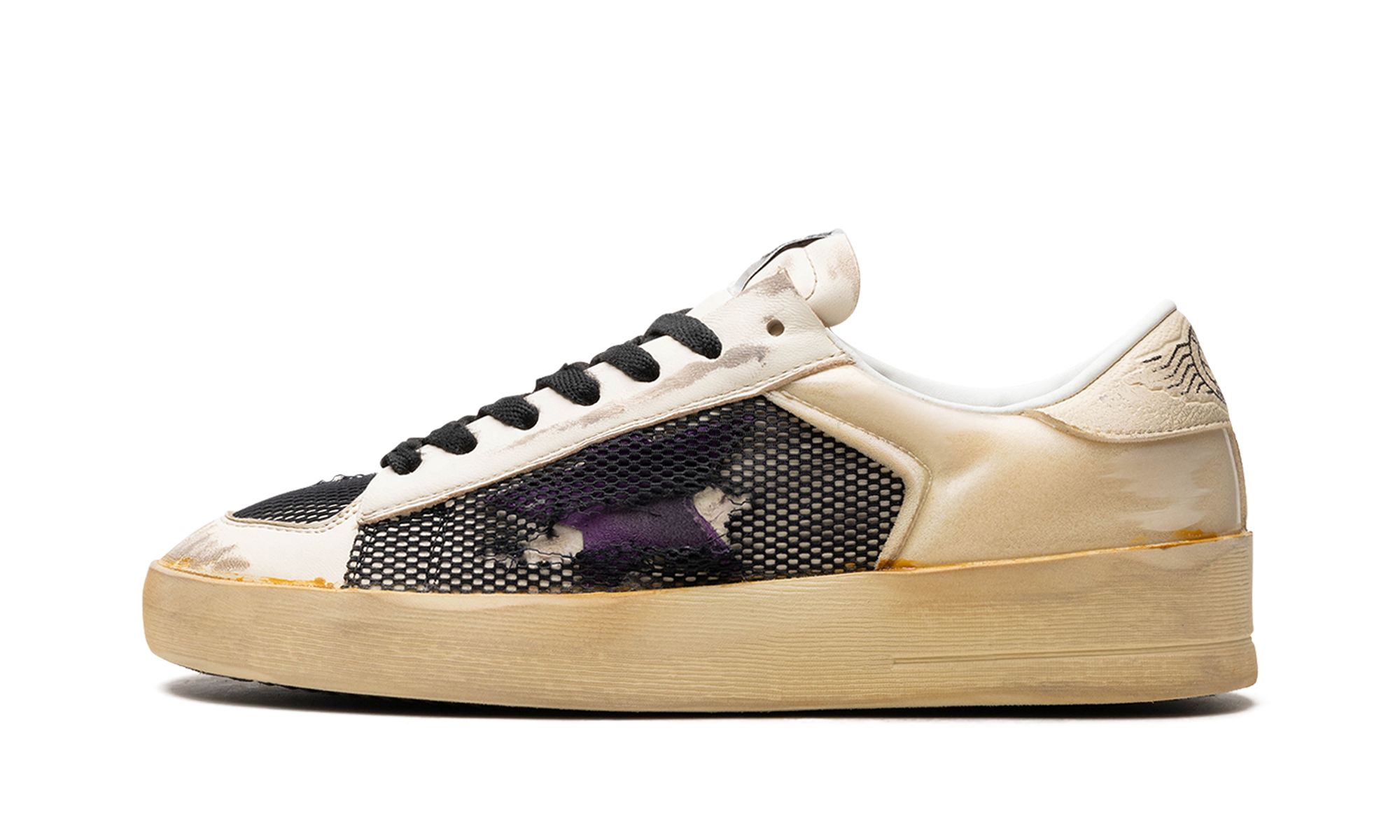 STARDAN NAPPA NET AND FOAM UPPER LEATHER STAR NAPPA TOE AND TONGUE "ECRU PURPLE BLACK"、mysite、Cacoeks
