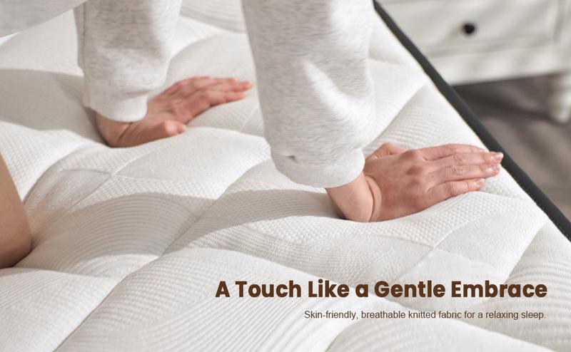 Product Introduction of Bezzze Mattress 10-12 Inch Hybrid Mattresses in a Box with Comfort Foam and Pocket Coils,Hybrid Mattress with Memory Foam, Individual Pocket Spring for Motion Isolation, Back & Lumbar Support, Pressure Relief, Queen Bed Mattress Soft,Medium FirmQueen size 1