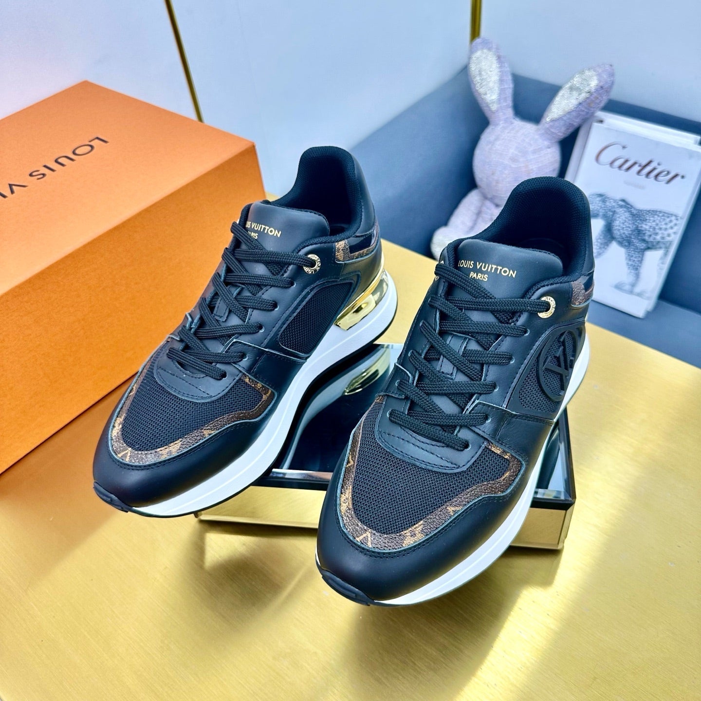 NEO RUN AWAY SNEAKER IN BLACK CALFSKIN、mysite、Cacoeks