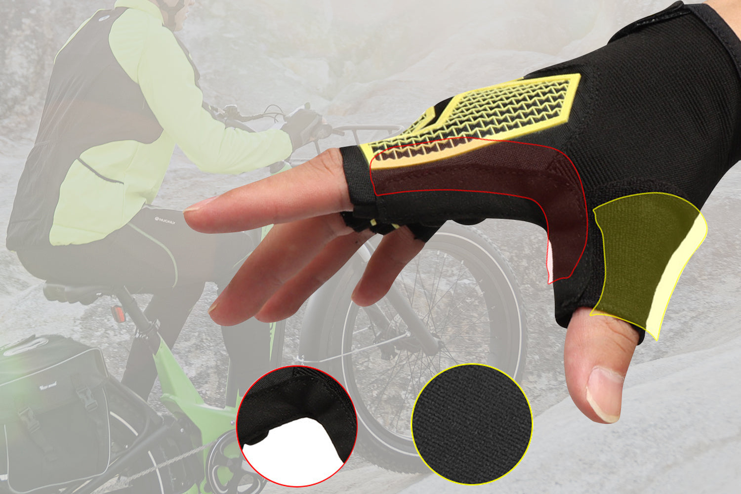 Ebike Cycling Gel Gloves Half Finger Gloves、mySite、bearsvspackers