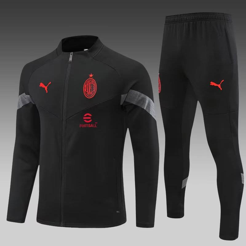 2022/2023 AC Milan Long Zipped Jacket Black Soccer Jersey 1:1 Thai Quality Set:football jersey mysite: unitedjerseyfootball 邓江浪:football