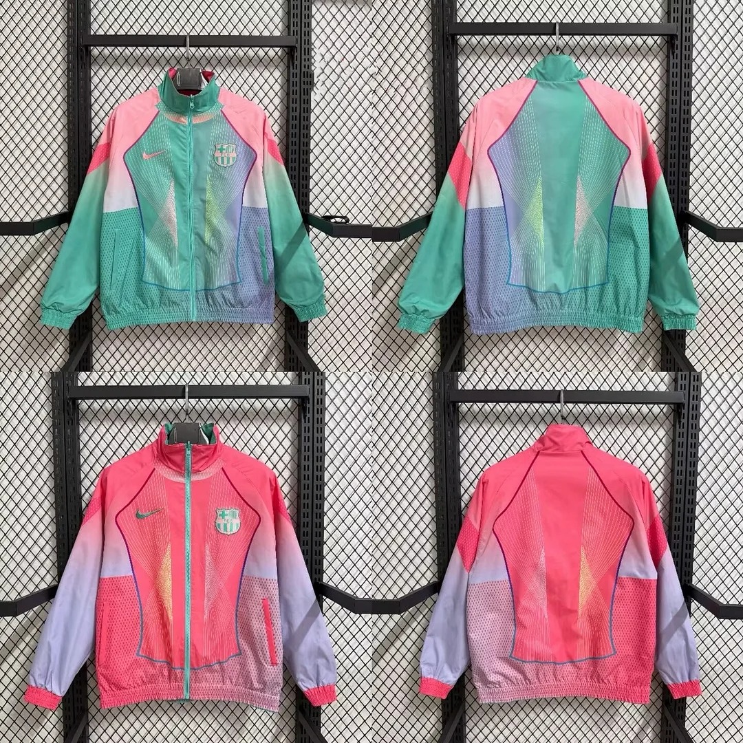 2025/2026 Barcelona Double-Sided Windbreaker Football Shirt 1:1 Thai Quality:football jersey mysite: unitedjerseyfootball 邓江浪:football
