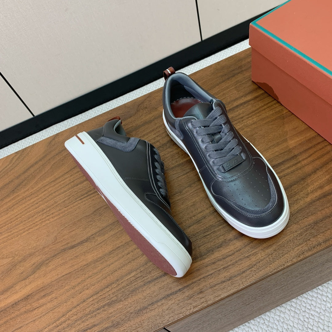 LP SNEAKERS IN SLATE GREY CALFSKIN WHITE SOLE、mysite、Cacoeks