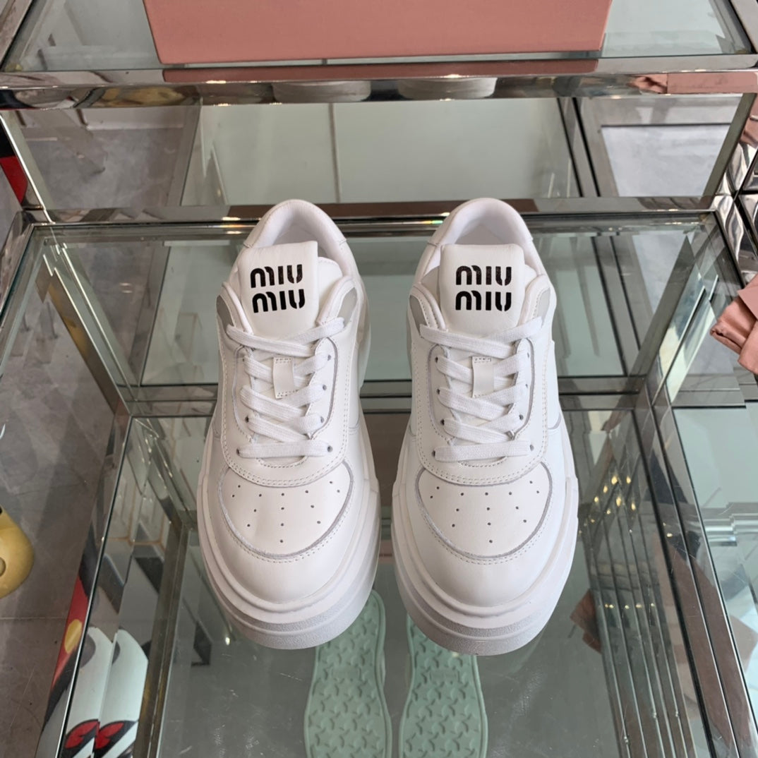 Sneakers Thick-soled White Cowhide、mysite、Cacoeks