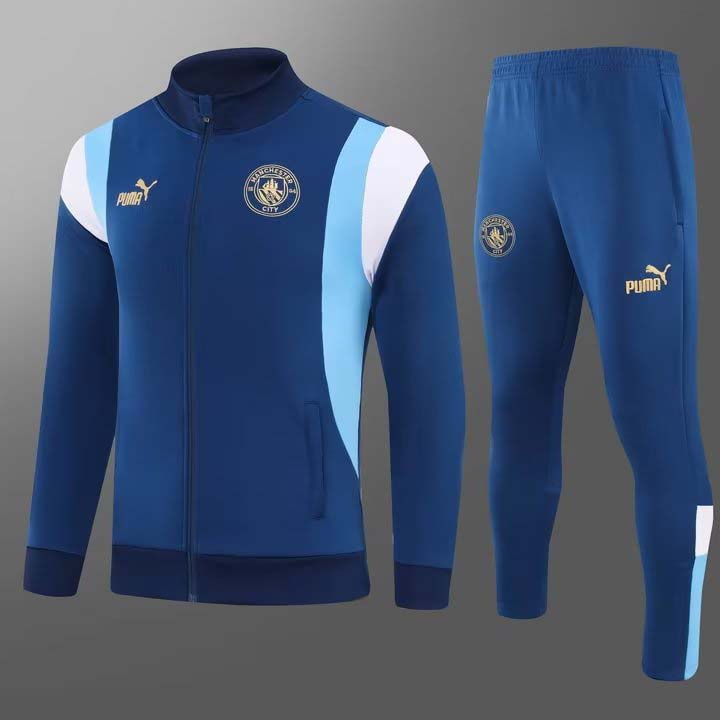 2023/2024 Manchester City Long Zipped Jacket Dark blue Football Shirt Set:football jersey mysite: unitedjerseyfootball 邓江浪:football