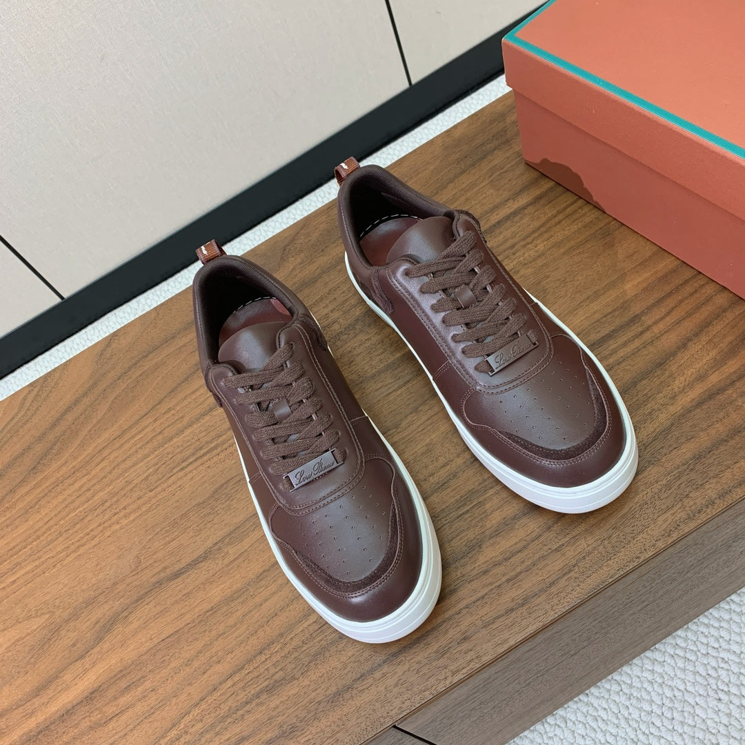 LP SNEAKERS IN AUBURN BROWN CALFSKIN WHITE SOLE、mysite、Cacoeks