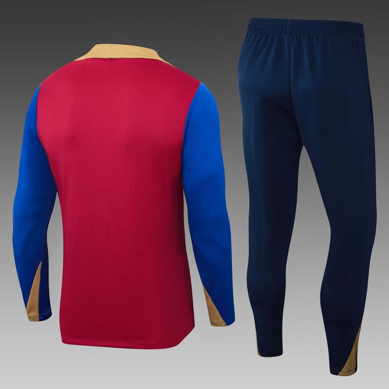 2023/2024 Barcelona Half-Pull Training Suit Red-blue Jersey Set:football jersey mysite: unitedjerseyfootball 邓江浪:football