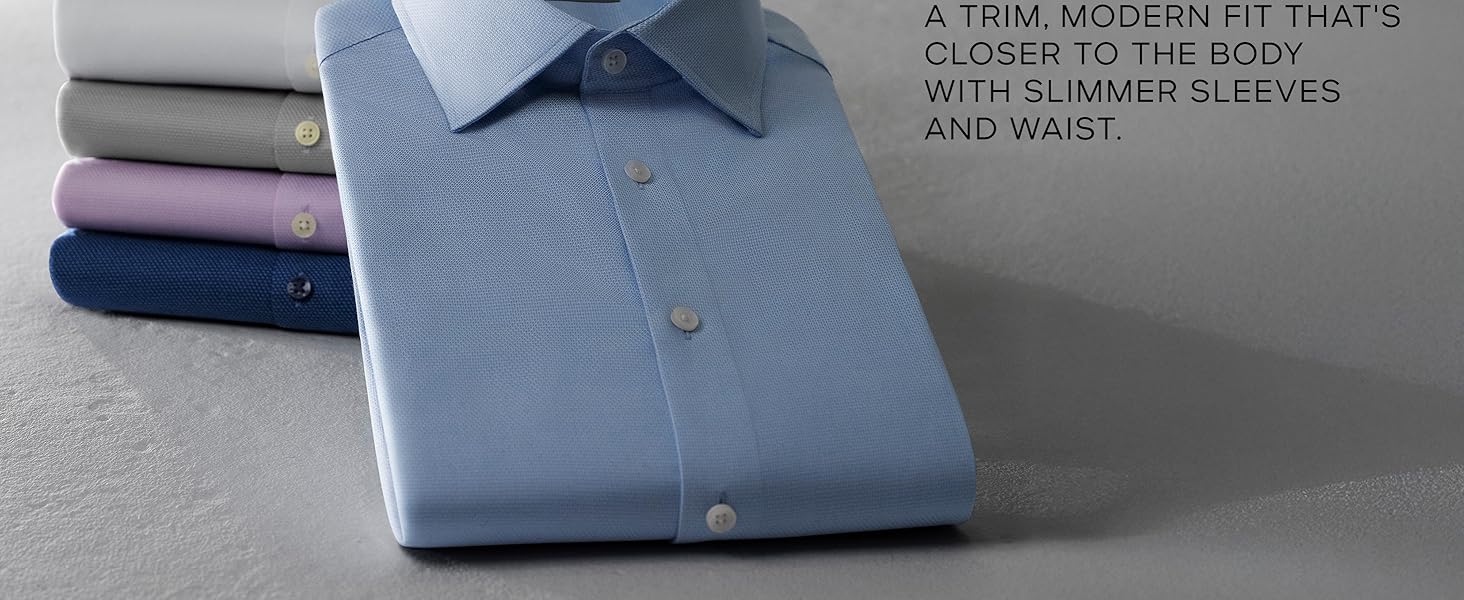 Michael Kors Men’s Dress Shirt Comfort Stretch Wicking Wrinkle Free Machine Washable Slim Fit