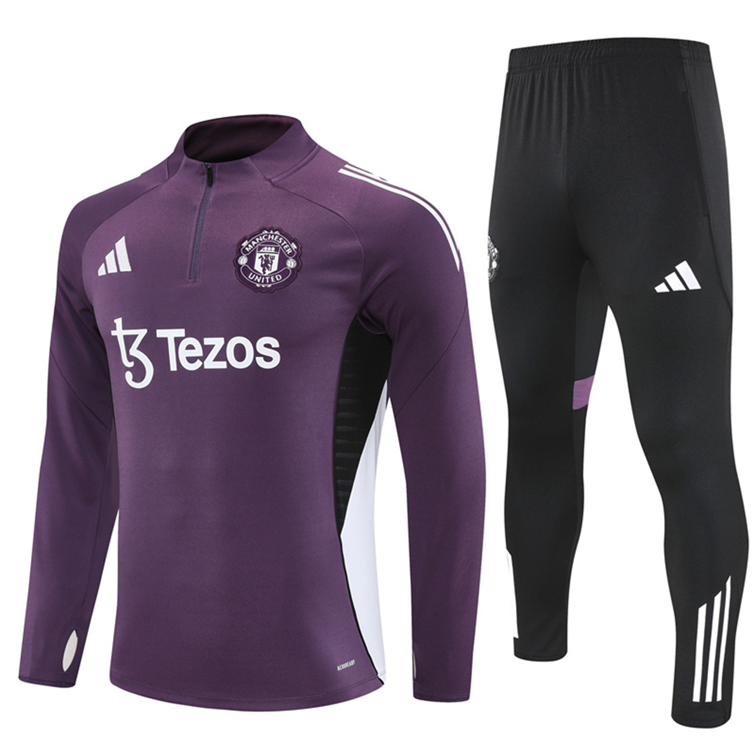 UltraTrikot-Manchester United 25-26 Long Sleeves Training Set - Purple Top & Black Pants