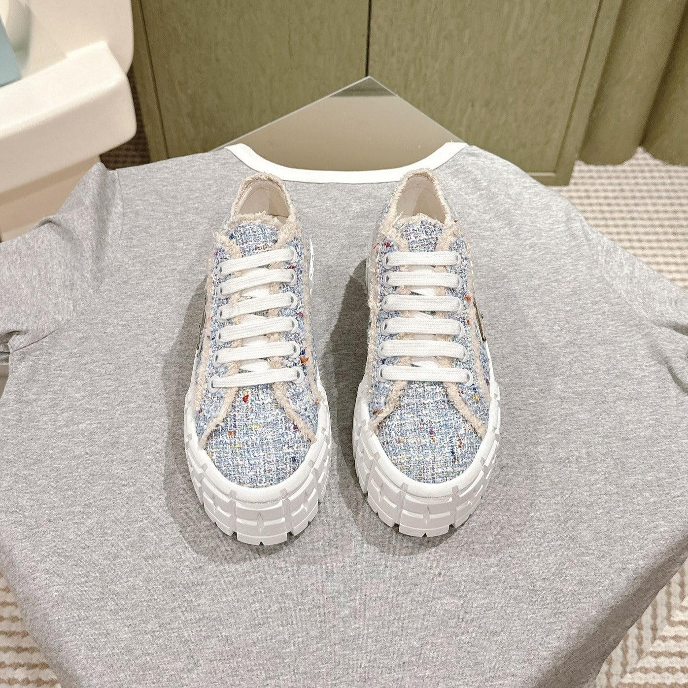 PRA DOUBLE WHEEL RE-NYLON GABARDINE SNEAKERS SKY FABRIC、mysite、Cacoeks