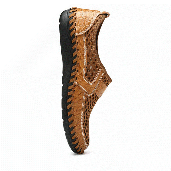 Menico Big Size Men Hand Stitching Breathable Honeycomb Mesh Loafers Flats