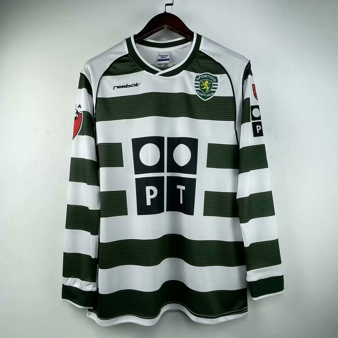 2001/2003 Retro Long Sleeve Sporting Lisbon Home Football Shirt-mysite Custom Football Kit- Nextkits
