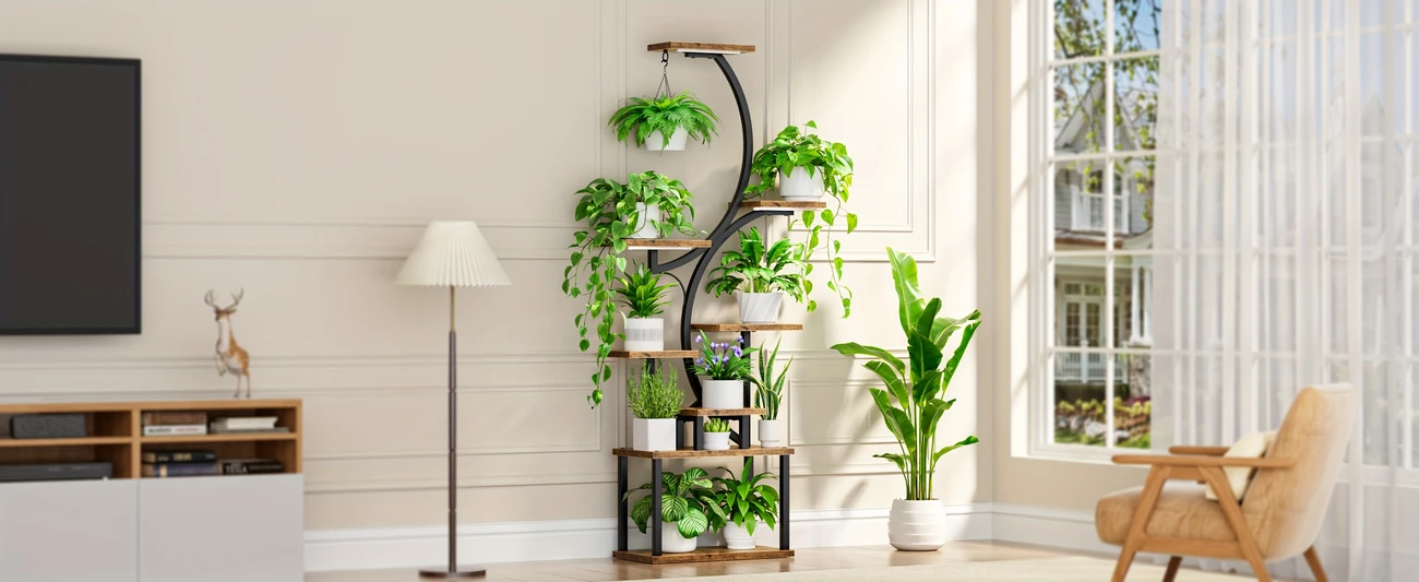 versatile 8 tier indoor plant stand with   grow lights usb powered adjustable brightness ideal for home patio decor details 0
