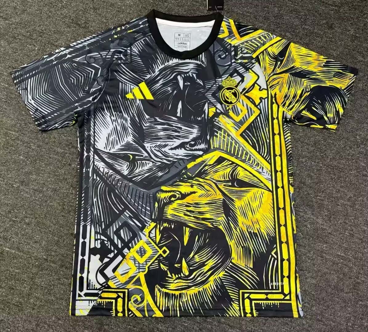 2024/2025 Real Madrid Black and gold lion head Special Edition Football Shirt1:1 Thai Quality:football jersey mysite: unitedjerseyfootball 邓江浪:football