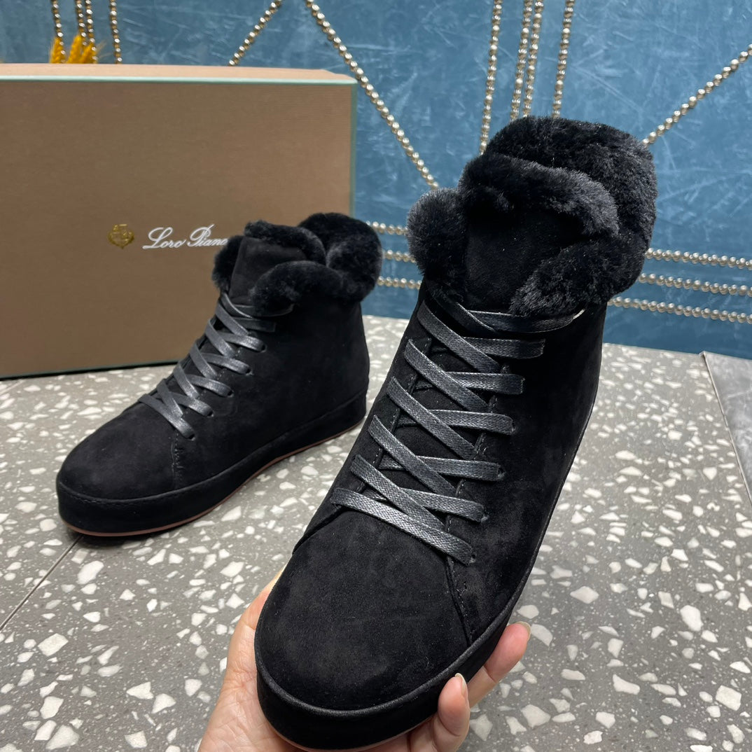 LP WINTER NUAGES HIGH SNEAKERS BLACK LAMBSKIN、mysite、Cacoeks