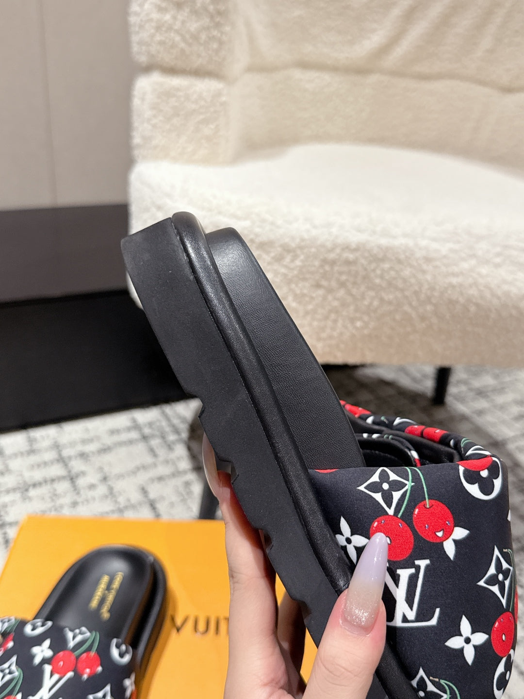 LV MIAMI-STYLE SANDALS 25S IN BLACK FABRIC AND CALFSKIN、mysite、Cacoeks