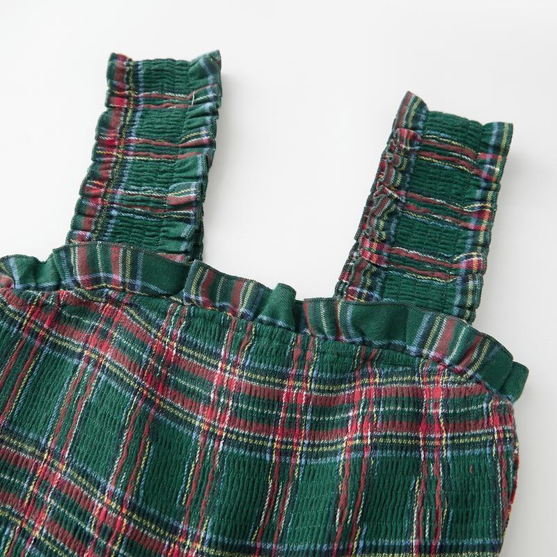 Christmas Women Sleeveless Dress Summer Casual Plaid Print Ruffled A-Line Party Dress for Beach Club Streetwear Womenswear Fashion