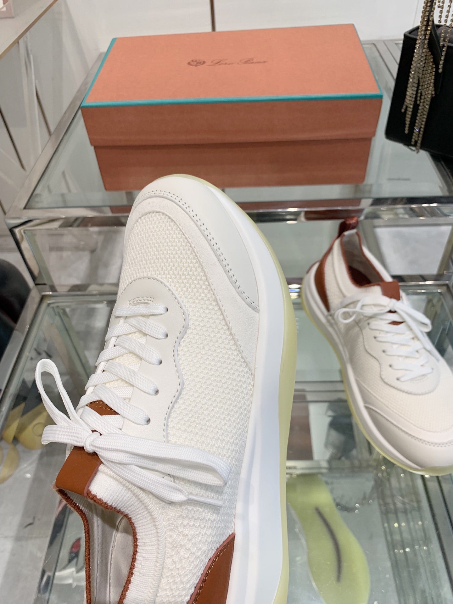 SNEAKER IN WHITE CANVAS MIX SUEDE WITH LAMBSKIN、mysite、Cacoeks