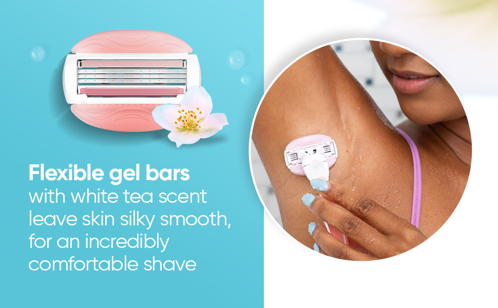 Flexible gel bars for a comfortable shave