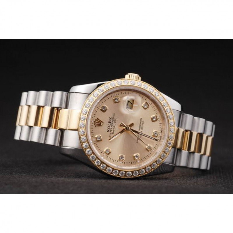 Superclone Rolex Datejust 36mm Gold Dial SRL40-fasswatch