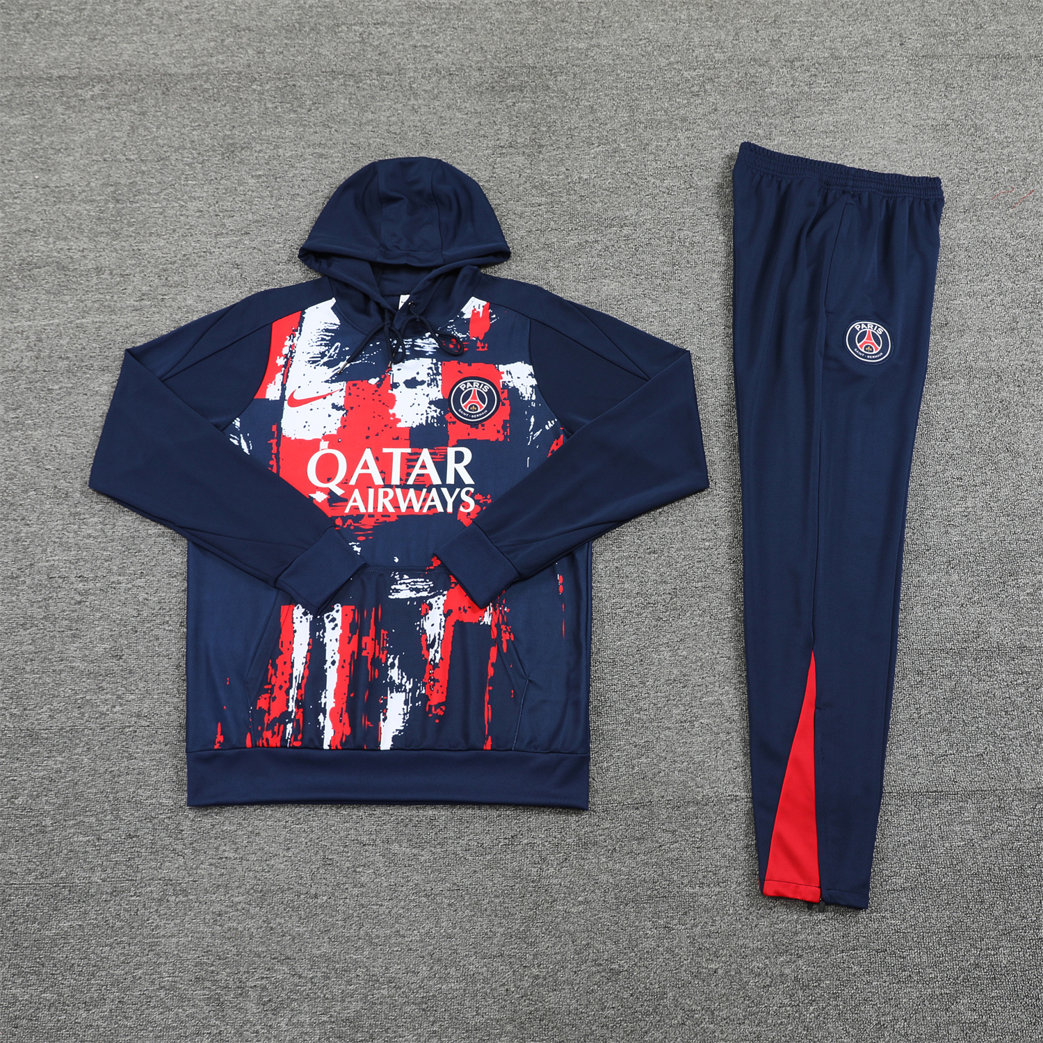 ManixJersey.com | Paris Saint-Germain PSG 24-25 Training Hoodie Set - Royal Blue Hoodie and Pants -Customize Name, Number and Patch | Worldwide Shipping