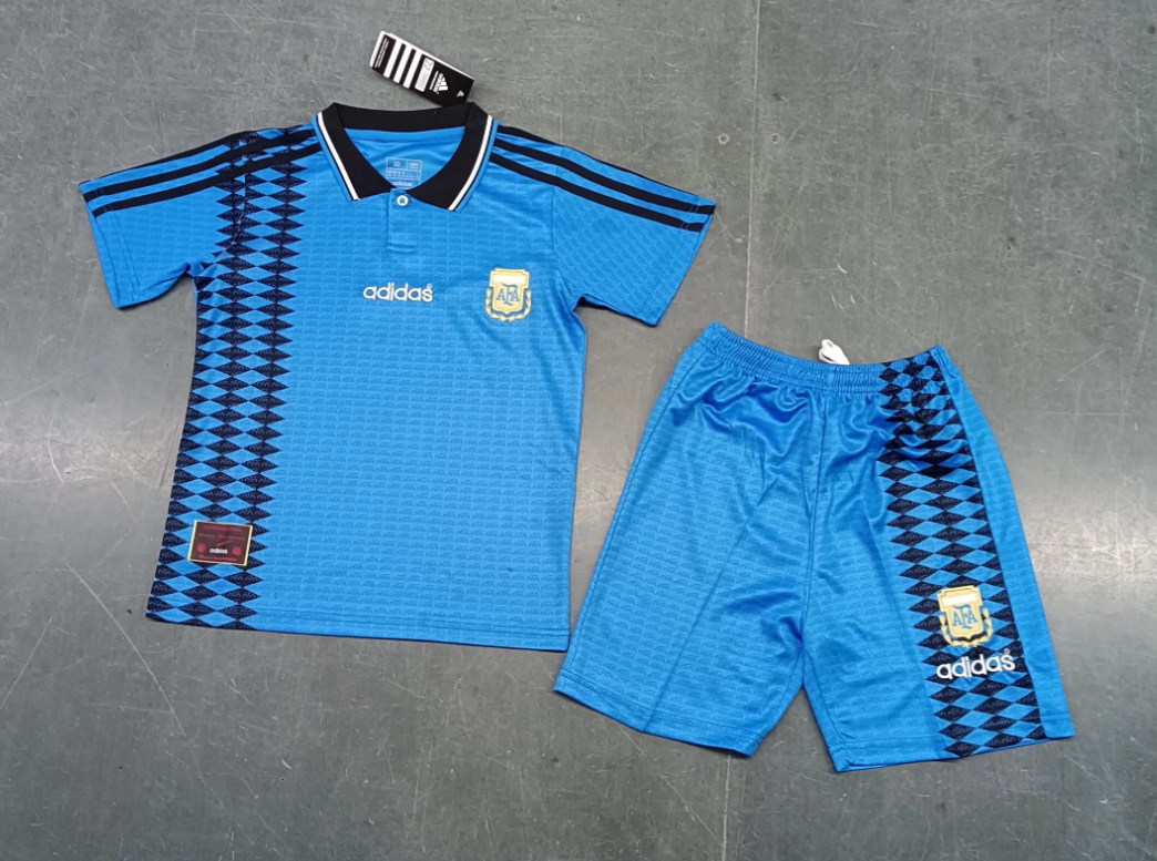1994 Retro Argentina Away Football Shirt Kids Size Suit-mysite Custom Football Kit- Nextkits