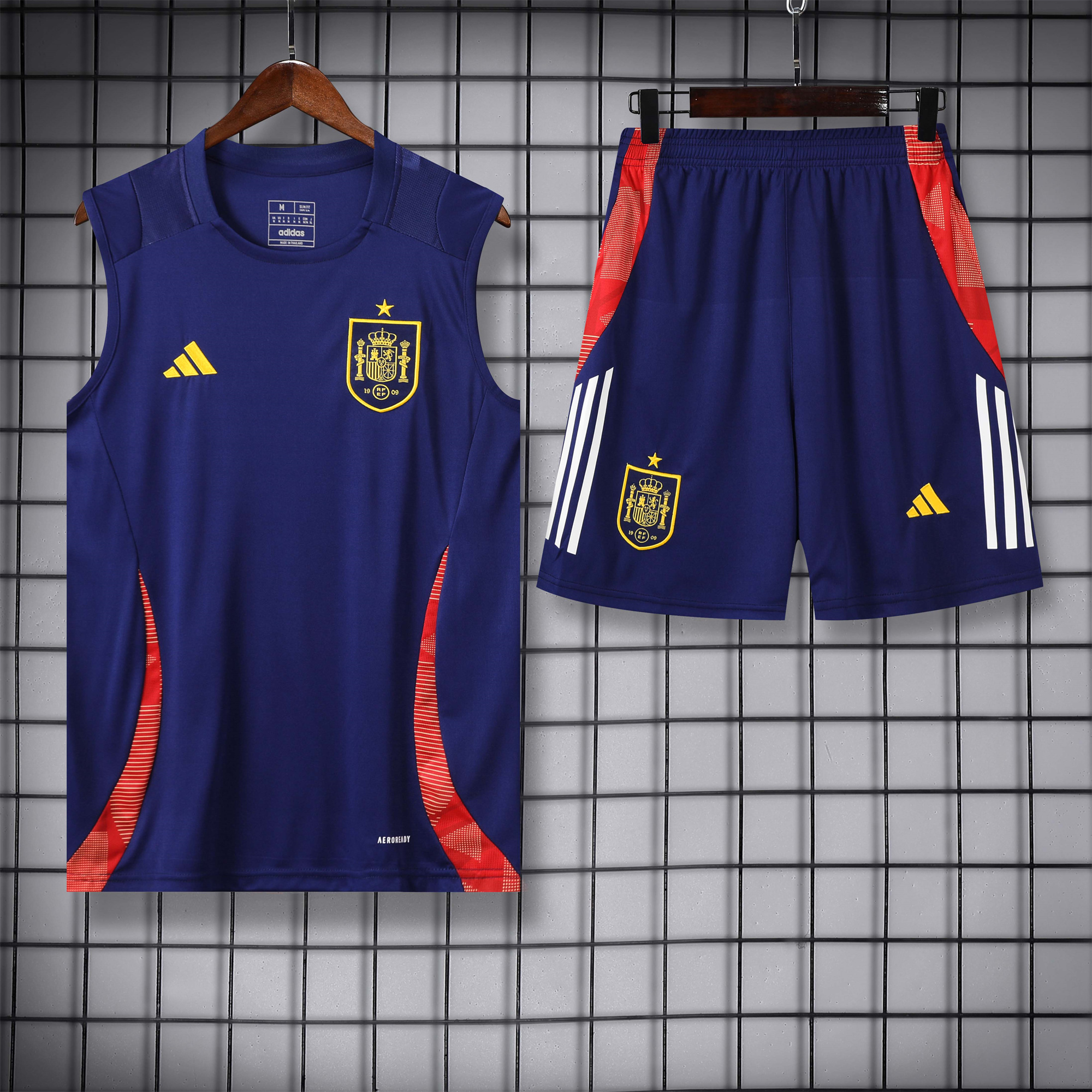 JerseysGala.com | Spain 24-25 Vest Training Set - Deep Blue -Customize Name, Number and Patch | Worldwide Shipping