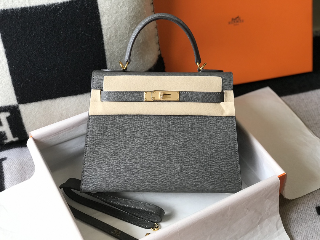Original Copy Hermes Kelly 28cm Epsom Leather Handbags More Colors-2