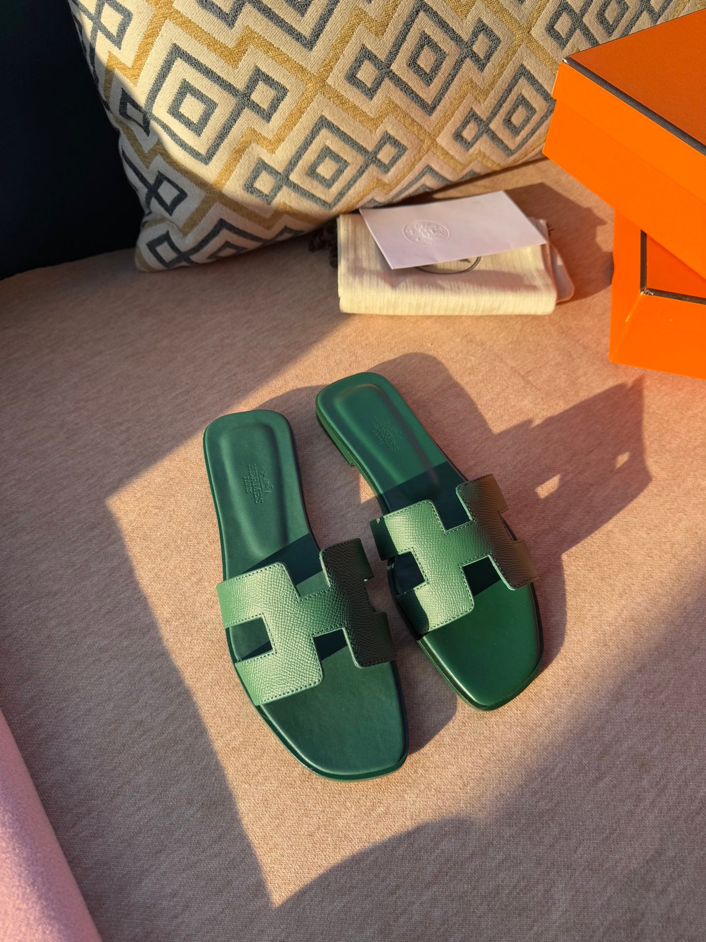 0RAN SANDALS IN HUNTER GREEN CALFSKIN、mysite、Cacoeks