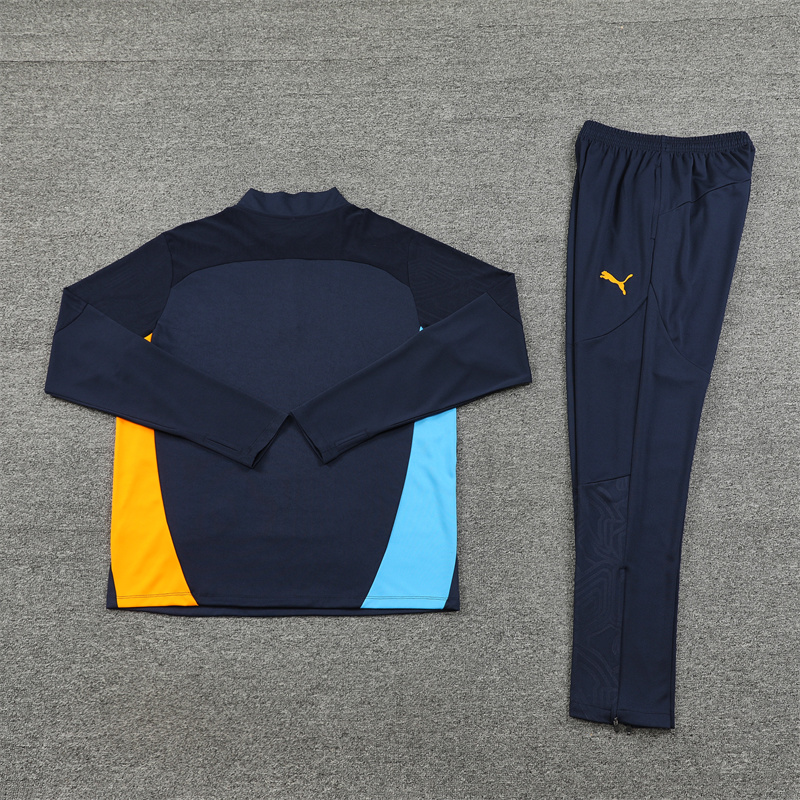 JerseysGala.com | Marseille 24-25 Long Sleeve Training Set - Royal Blue -Customize Name, Number and Patch | Worldwide Shipping