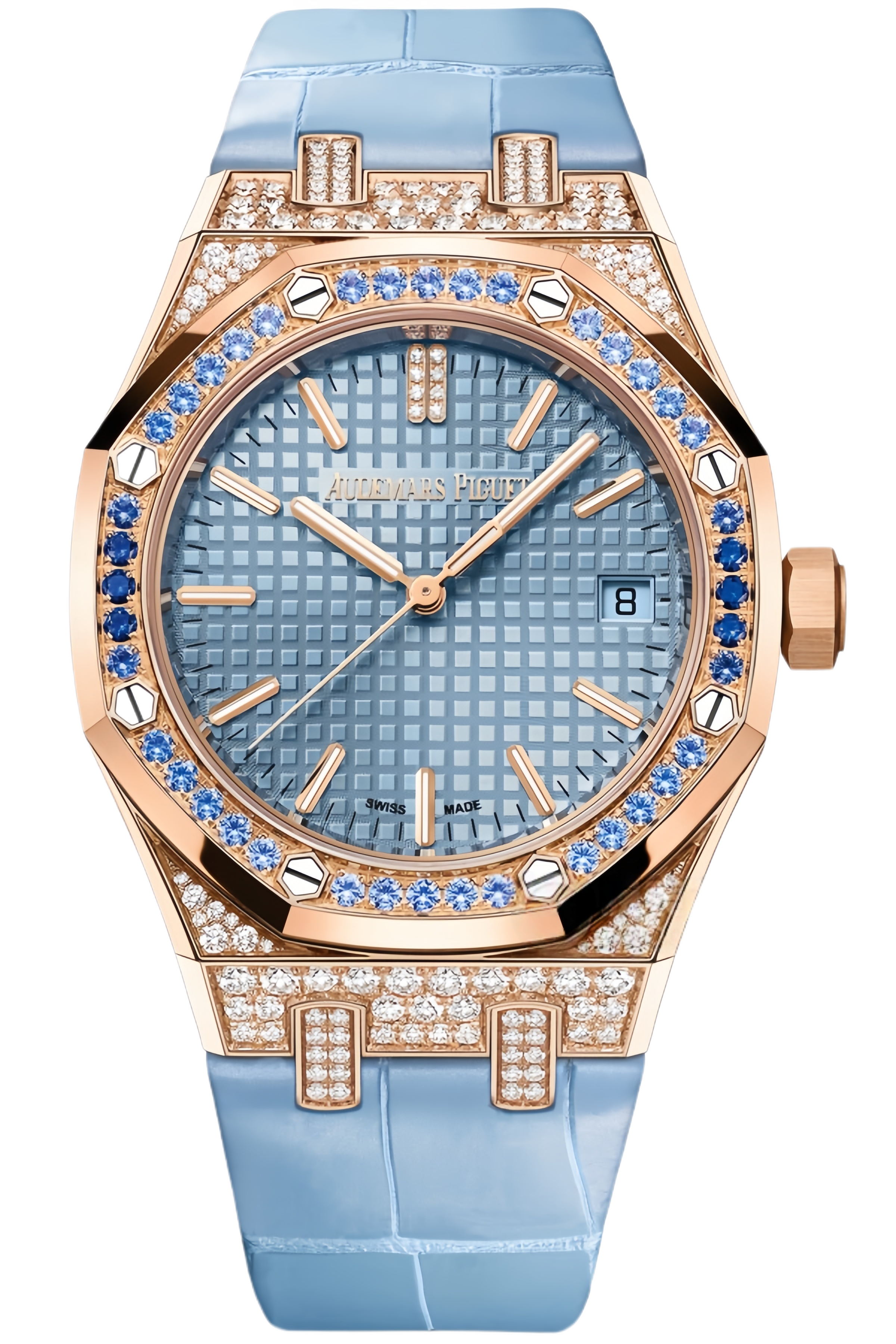 Audemars Piguet Royal Oak Ref. 15551OR.ZS.D344CR.01 Super Clone Watch – 37mm Rose Gold Case Blue Dial Swiss Replica