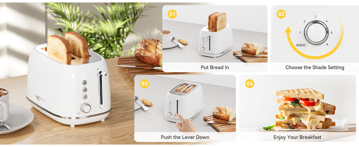 Toaster 2 slice wide slot