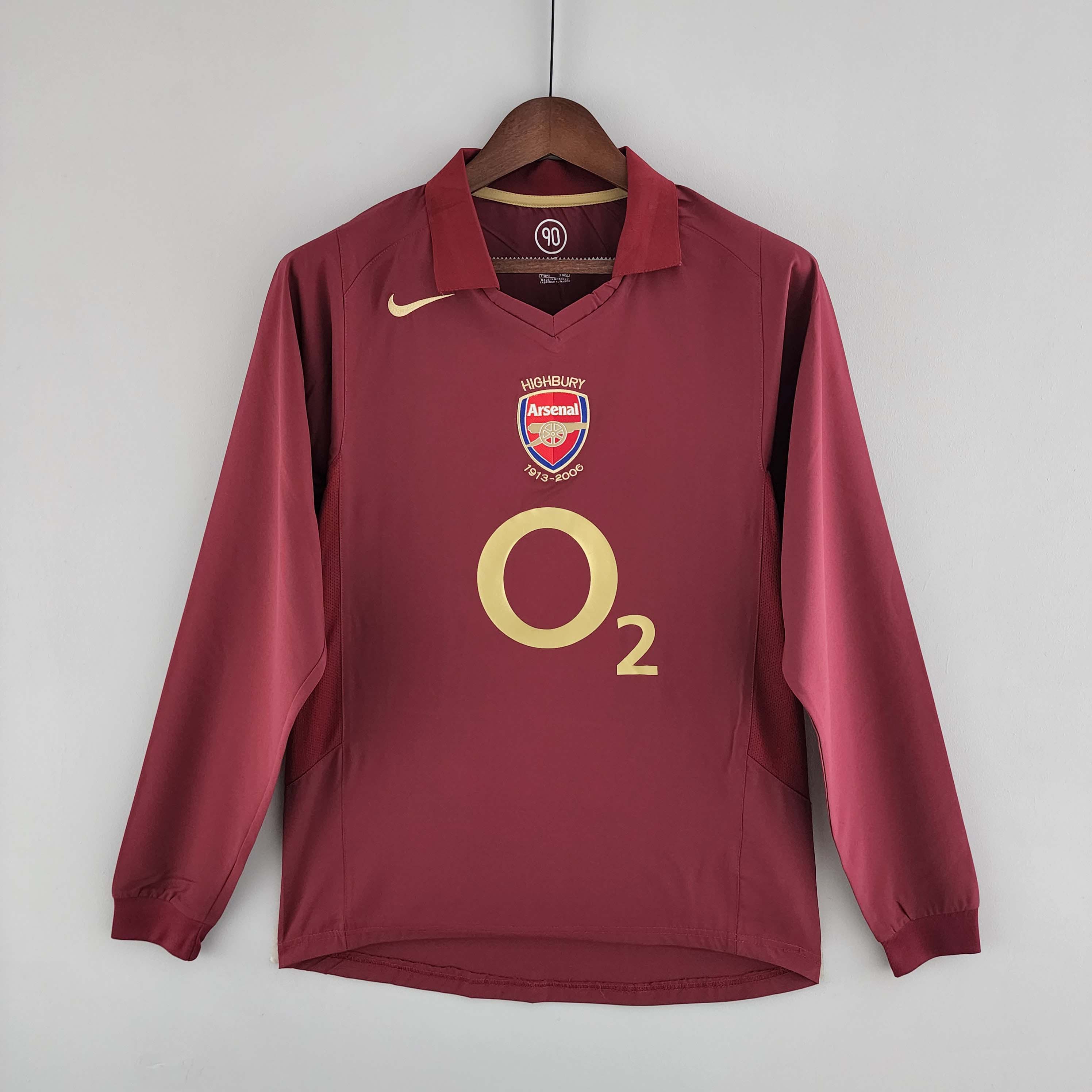 2005/2006 Retro Long Sleeve Arsenal Home Football Shirt 1:1 Thai Quality:football jersey mysite: unitedjerseyfootball 邓江浪:football