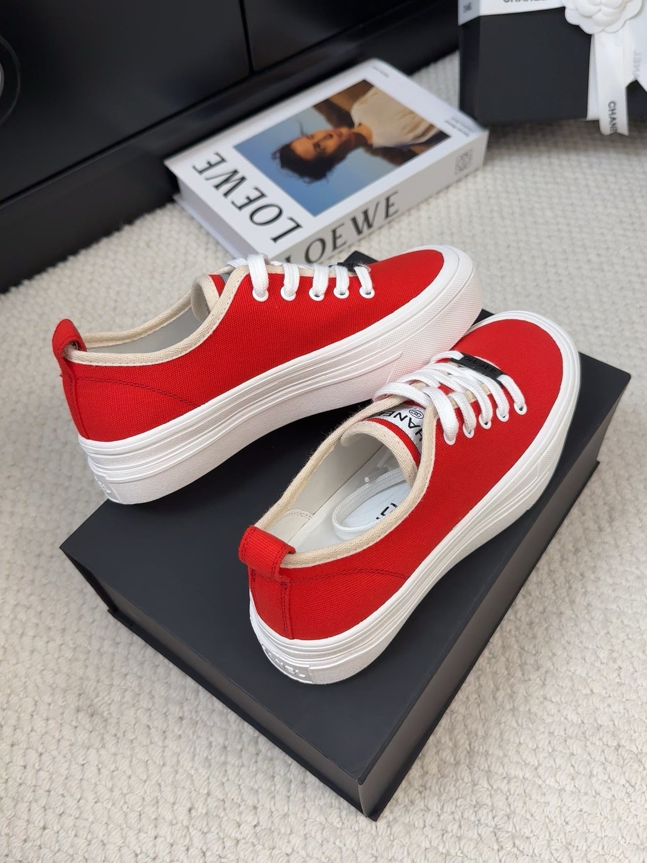 TRAINERS SHOES IN ORANGE RED FABRIC、mysite、Cacoeks