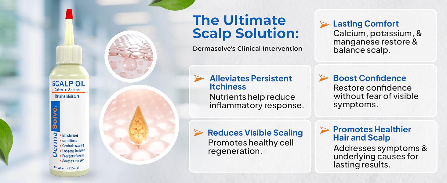 Find relief from scalp psoriasis with Dermasolve treatment oil