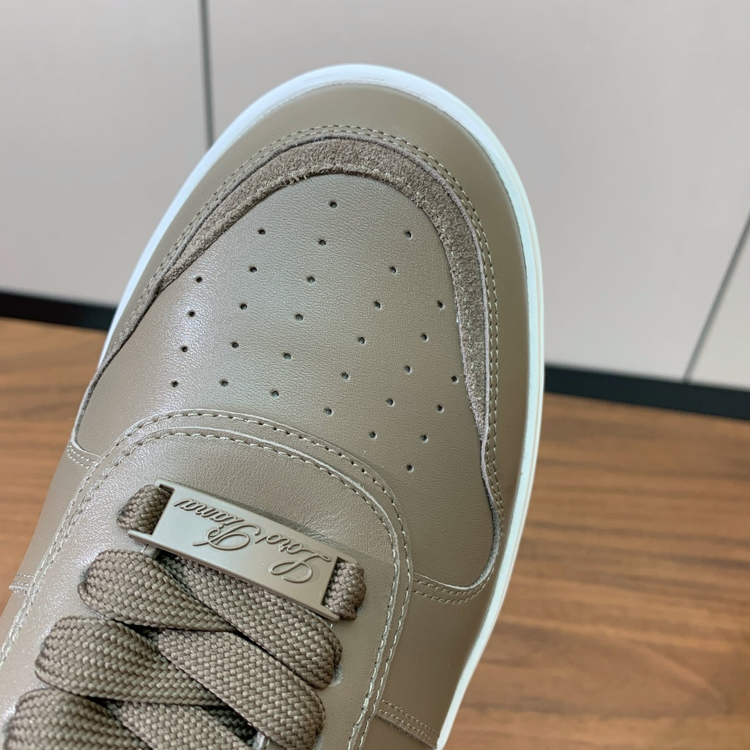LP SNEAKERS IN STONE BROWN CALFSKIN WHITE SOLE、mysite、Cacoeks