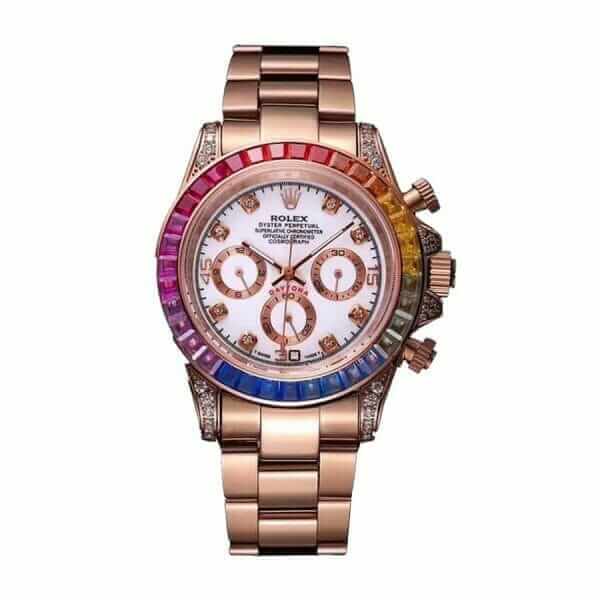 rolex daytona cosmograph rainbow crystals bezel 116519 oyster 1