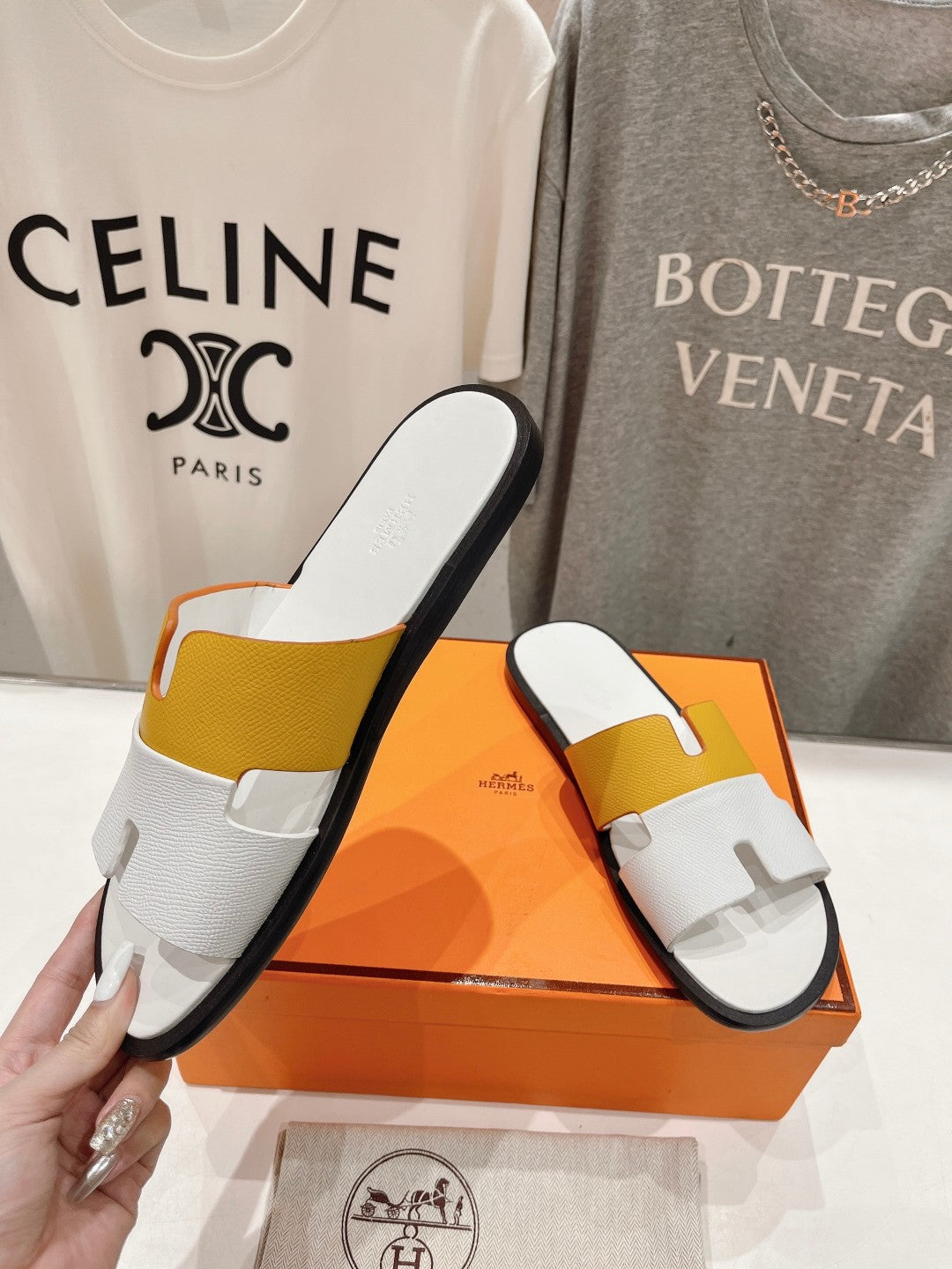 IZMIR SANDAL WHITE MIX YELLOW LAMBSKIN、mysite、Cacoeks