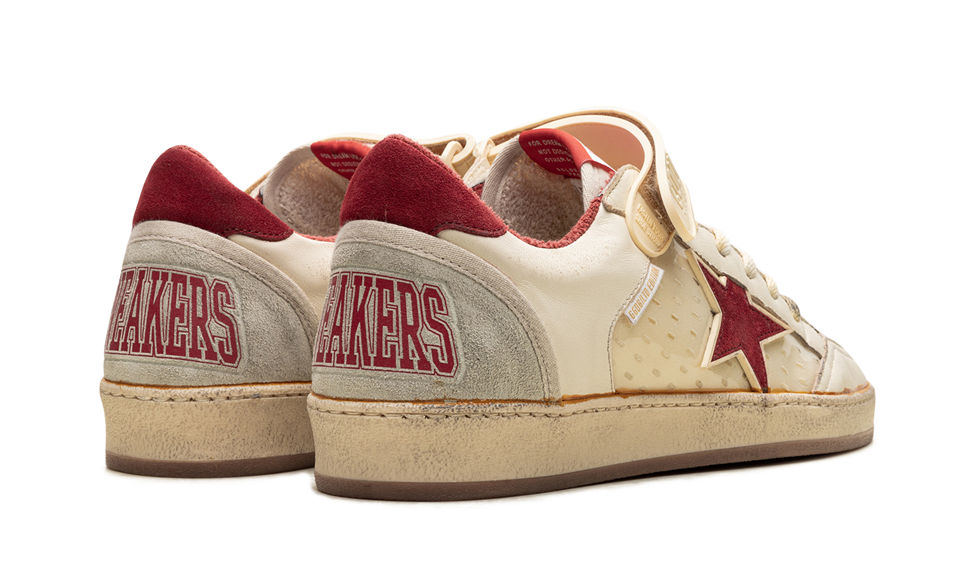 BALL STAR WITH STRAP NAPPA AND PVC UPPER SUEDE STAR SPUR AND HEEL "WHITE ICE RED PVC"、mysite、Cacoeks